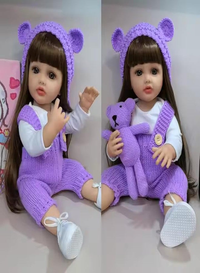 JOYJAY Realistic Reborn Baby Doll Girls,22-inch Realistic Newborn Baby Dolls,Silicone Full Body Real Life Baby Dolls,Includes Outfit, Feeding Bottle, Pacifier, and Diaper(Multi Colour) - Image 2